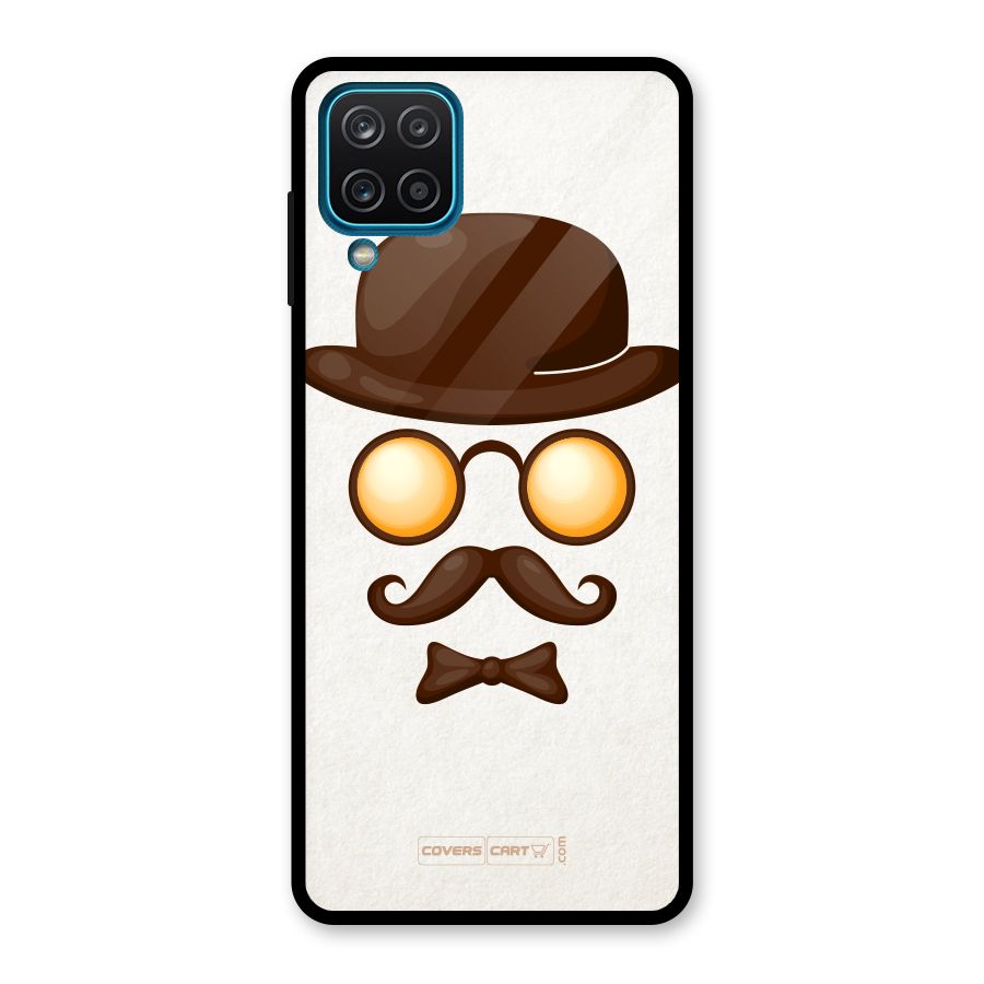 Retro Style Glass Back Case for Galaxy A12