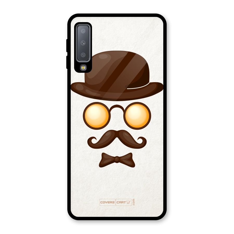 Retro Style Glass Back Case for Galaxy A7 (2018)