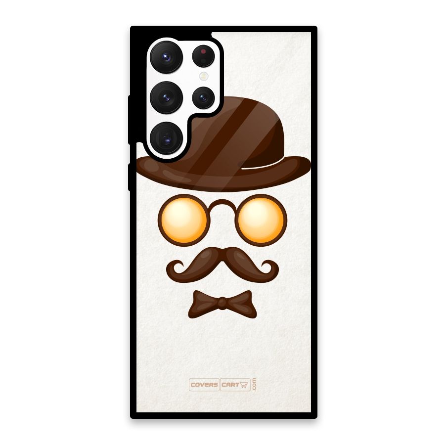 Retro Style Glass Back Case for Galaxy S22 Ultra 5G