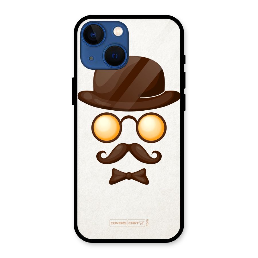 Retro Style Glass Back Case for iPhone 13 Mini