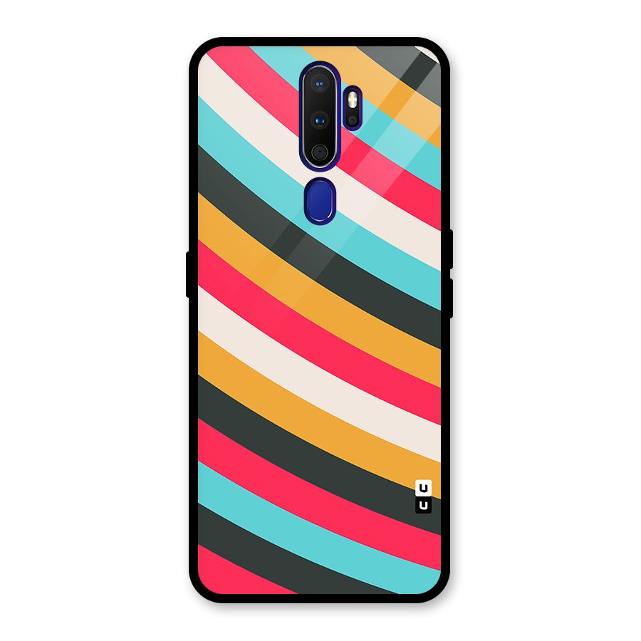 Retro Style Minimal Curves Glass Back Case for Oppo A9 (2020)