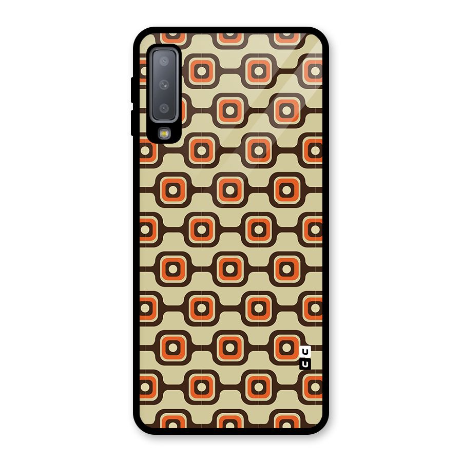 Retro Vintage Pattern Glass Back Case for Galaxy A7 (2018)