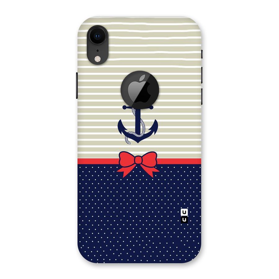 Ribbon Anchor Back Case for iPhone XR Logo Cut