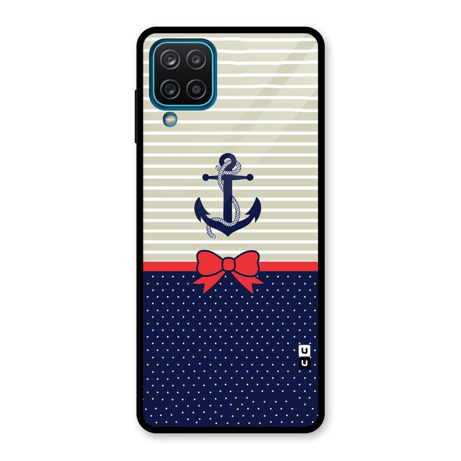 Ribbon Anchor Glass Back Case for Galaxy A12