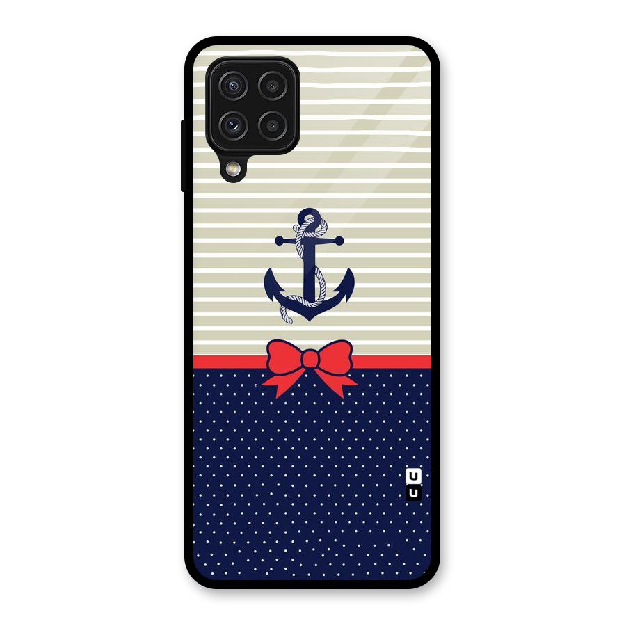 Ribbon Anchor Glass Back Case for Galaxy A22 4G