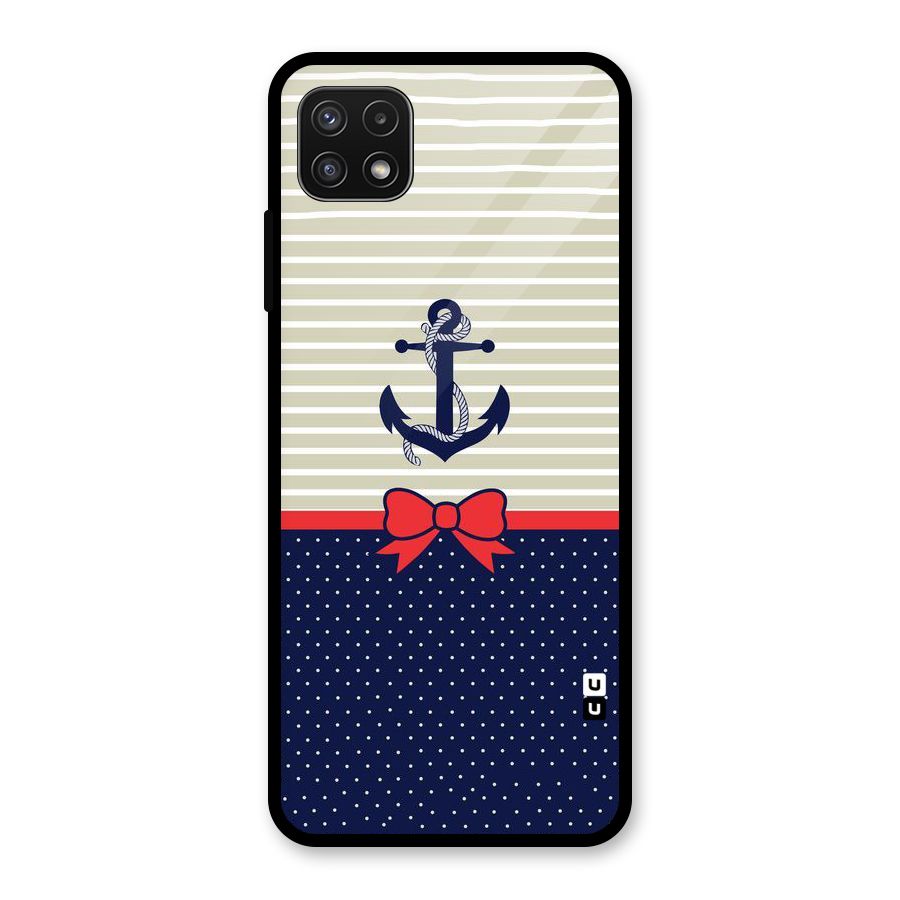 Ribbon Anchor Glass Back Case for Galaxy A22 5G