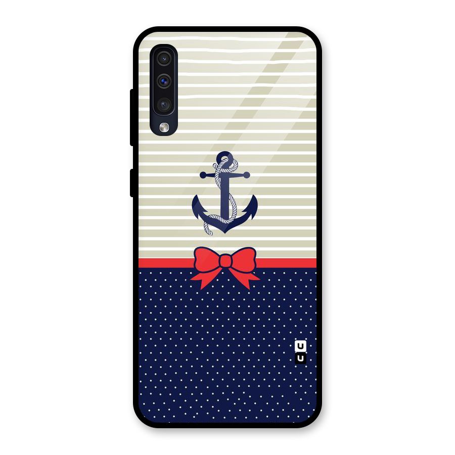 Ribbon Anchor Glass Back Case for Galaxy A50