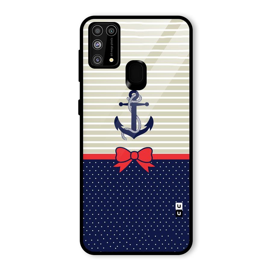 Ribbon Anchor Glass Back Case for Galaxy F41