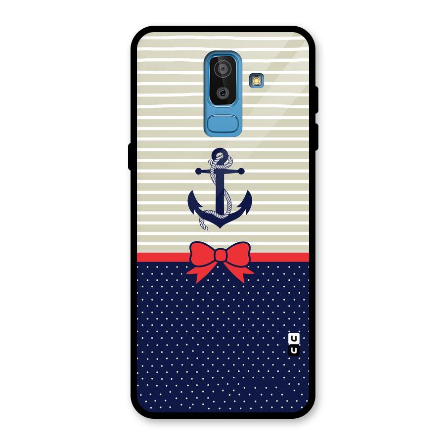 Ribbon Anchor Glass Back Case for Galaxy J8