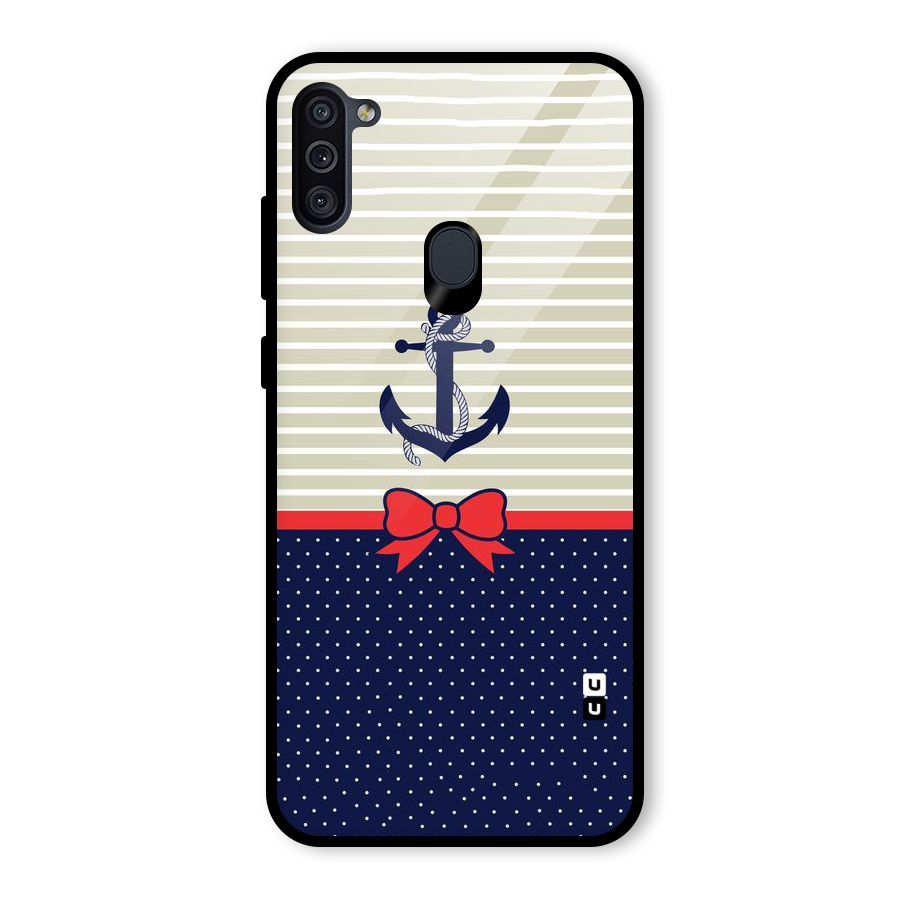 Ribbon Anchor Glass Back Case for Galaxy M11