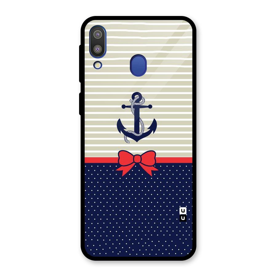 Ribbon Anchor Glass Back Case for Galaxy M20