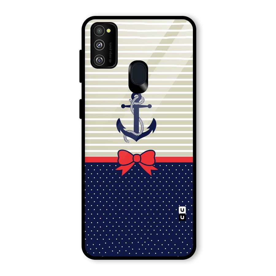 Ribbon Anchor Glass Back Case for Galaxy M30s