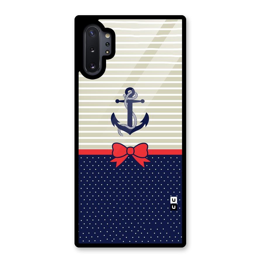 Ribbon Anchor Glass Back Case for Galaxy Note 10 Plus