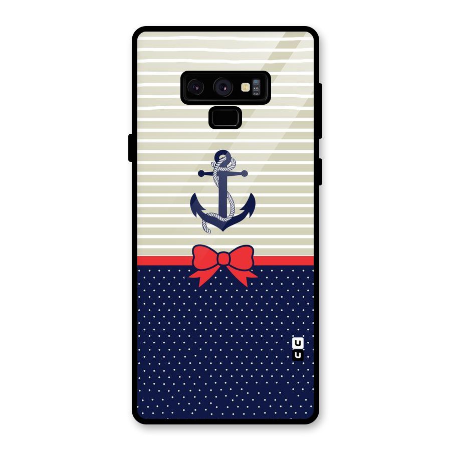 Ribbon Anchor Glass Back Case for Galaxy Note 9