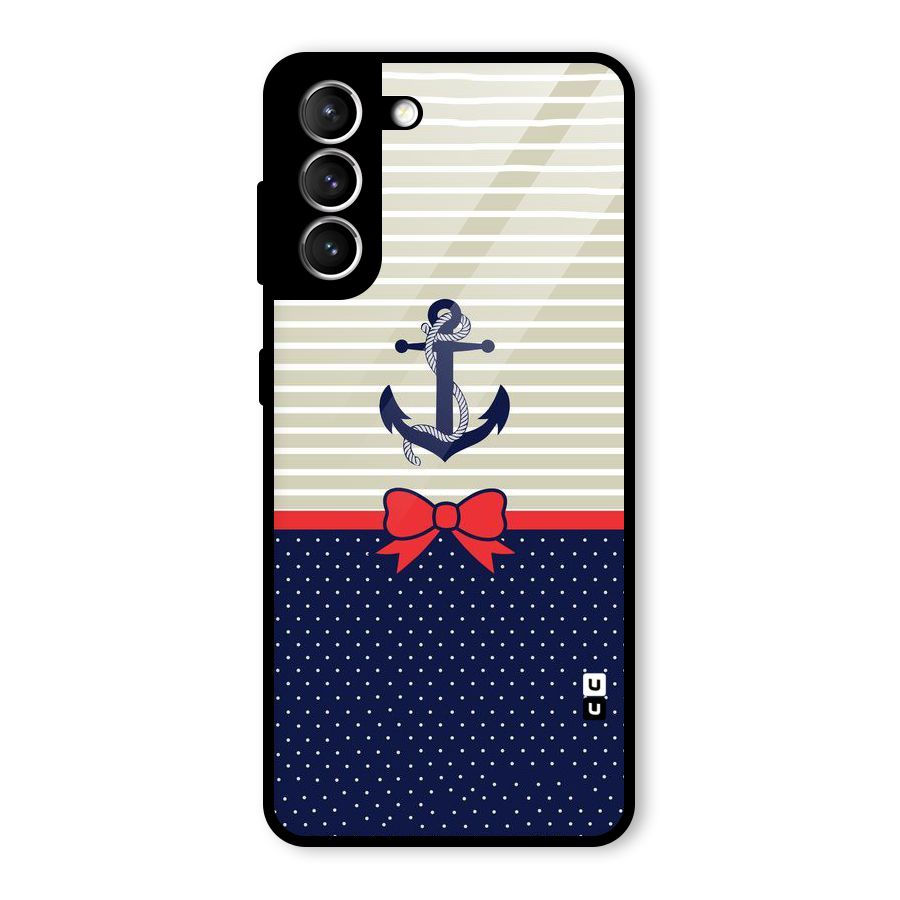 Ribbon Anchor Glass Back Case for Galaxy S21 5G