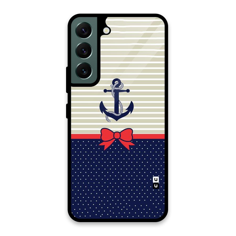 Ribbon Anchor Glass Back Case for Galaxy S22 5G