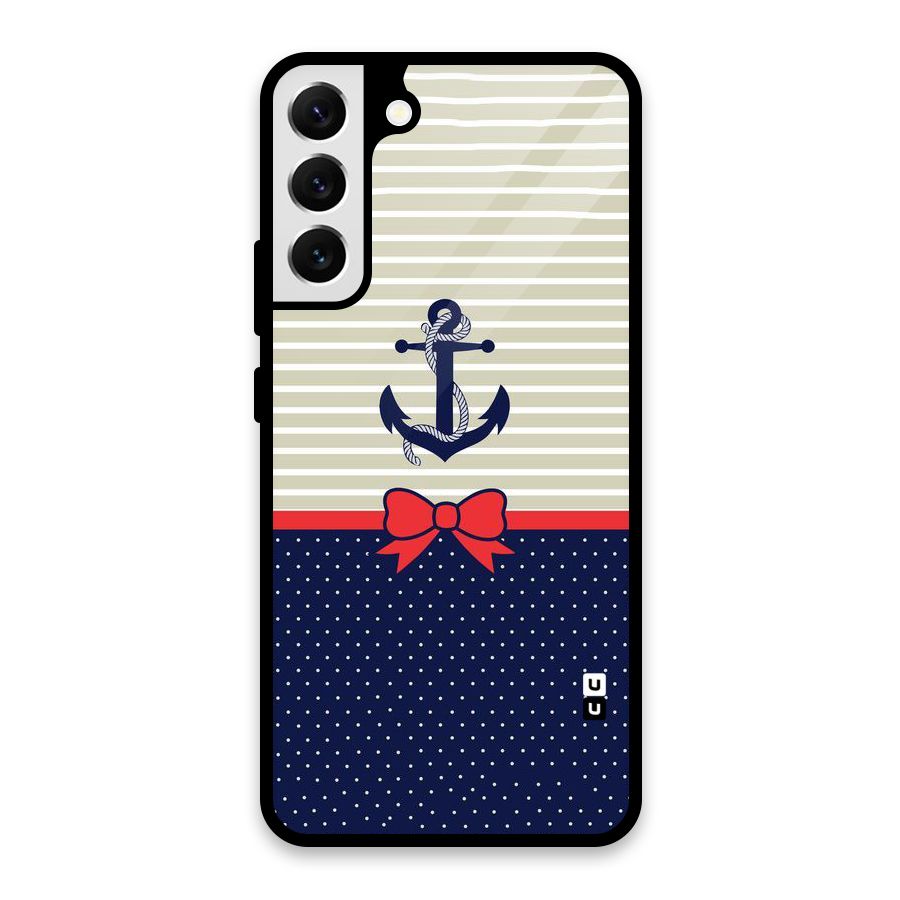 Ribbon Anchor Glass Back Case for Galaxy S22 Plus 5G