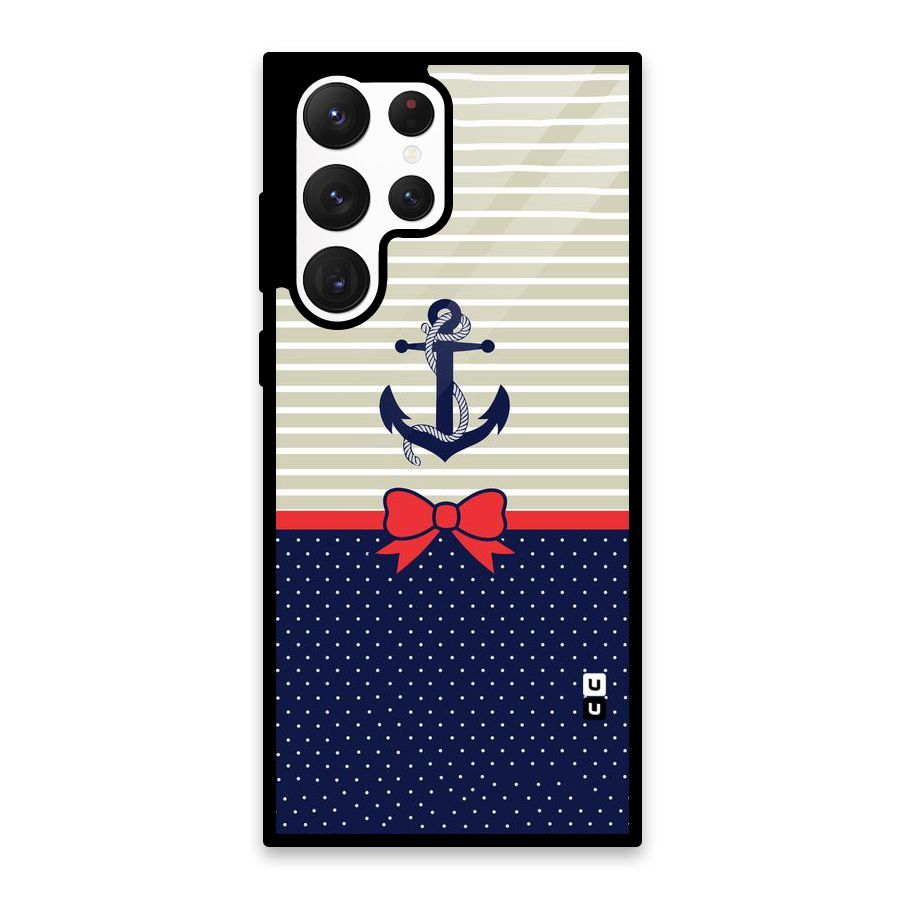 Ribbon Anchor Glass Back Case for Galaxy S22 Ultra 5G