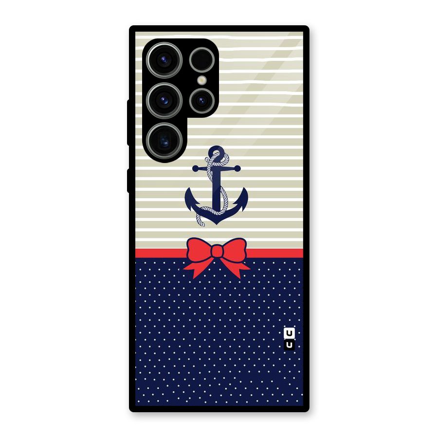 Ribbon Anchor Glass Back Case for Galaxy S23 Ultra