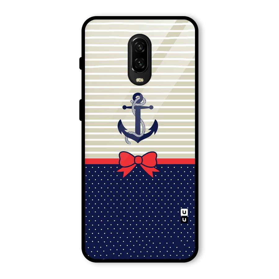 Ribbon Anchor Glass Back Case for OnePlus 6T