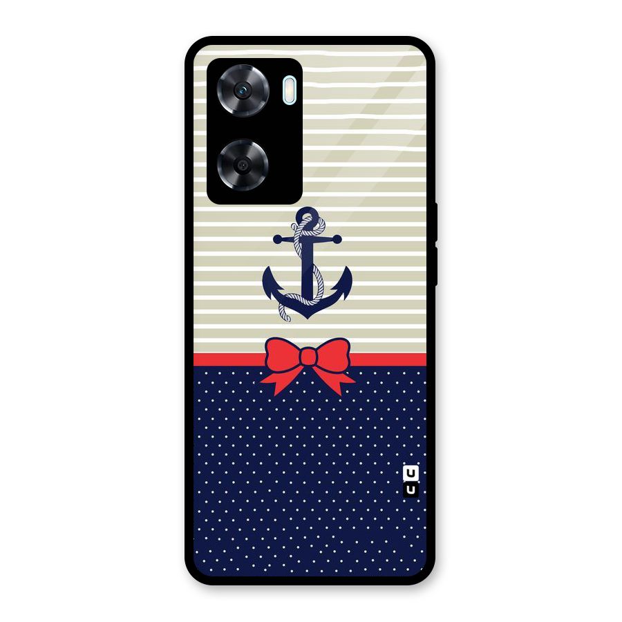 Ribbon Anchor Glass Back Case for Oppo A77