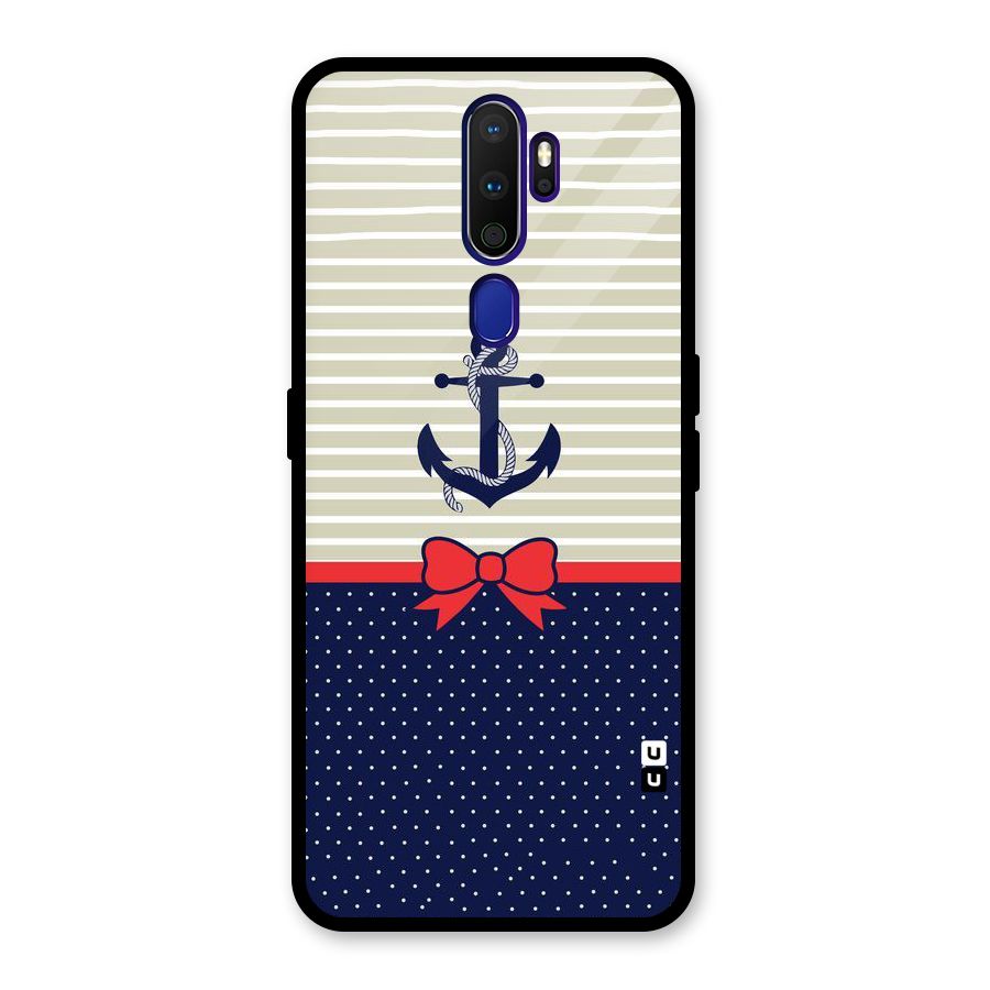 Ribbon Anchor Glass Back Case for Oppo A9 (2020)
