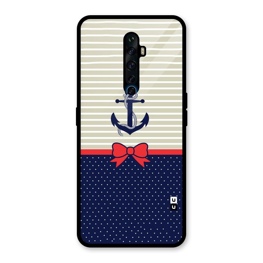 Ribbon Anchor Glass Back Case for Oppo Reno2 F