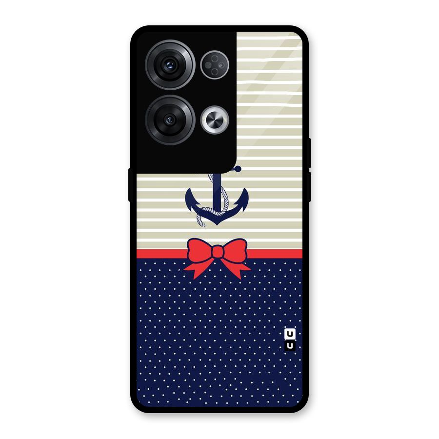 Ribbon Anchor Glass Back Case for Oppo Reno8 Pro 5G