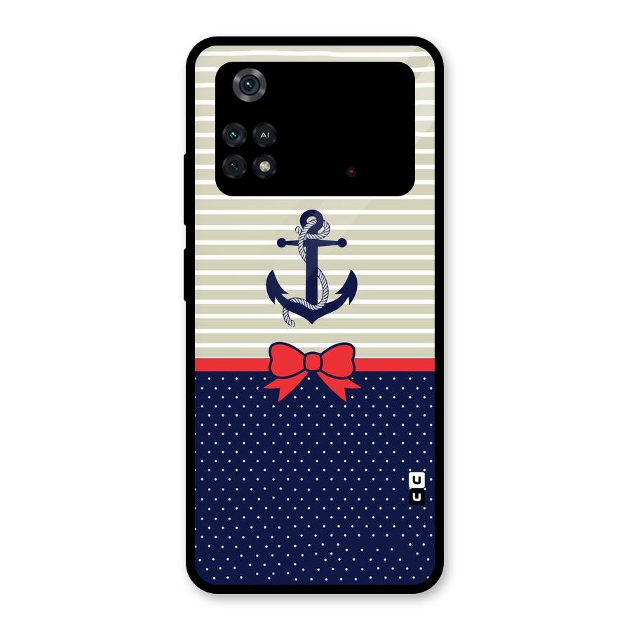 Ribbon Anchor Glass Back Case for Poco M4 Pro 4G