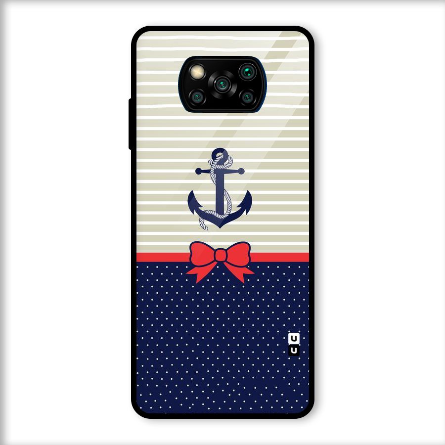 Ribbon Anchor Glass Back Case for Poco X3