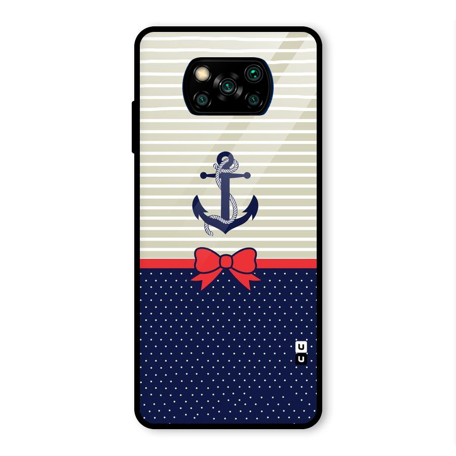 Ribbon Anchor Glass Back Case for Poco X3 Pro