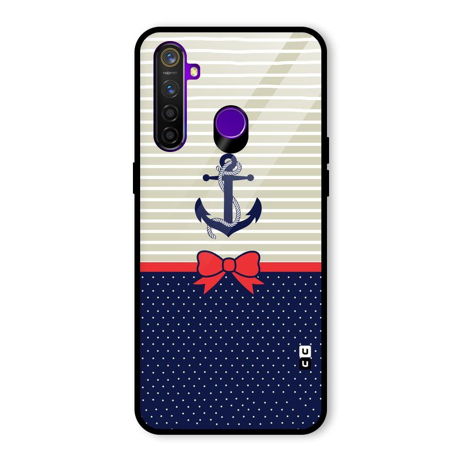 Ribbon Anchor Glass Back Case for Realme 5 Pro
