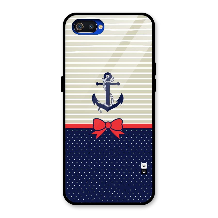 Ribbon Anchor Glass Back Case for Realme C2