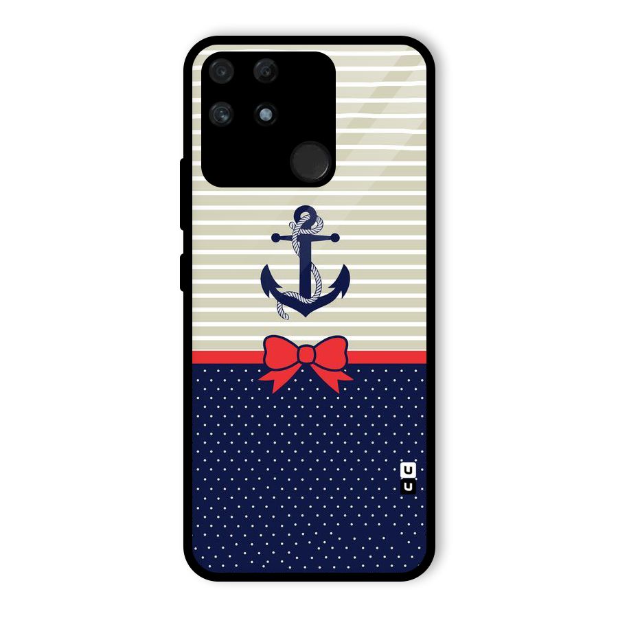 Ribbon Anchor Glass Back Case for Realme Narzo 50A
