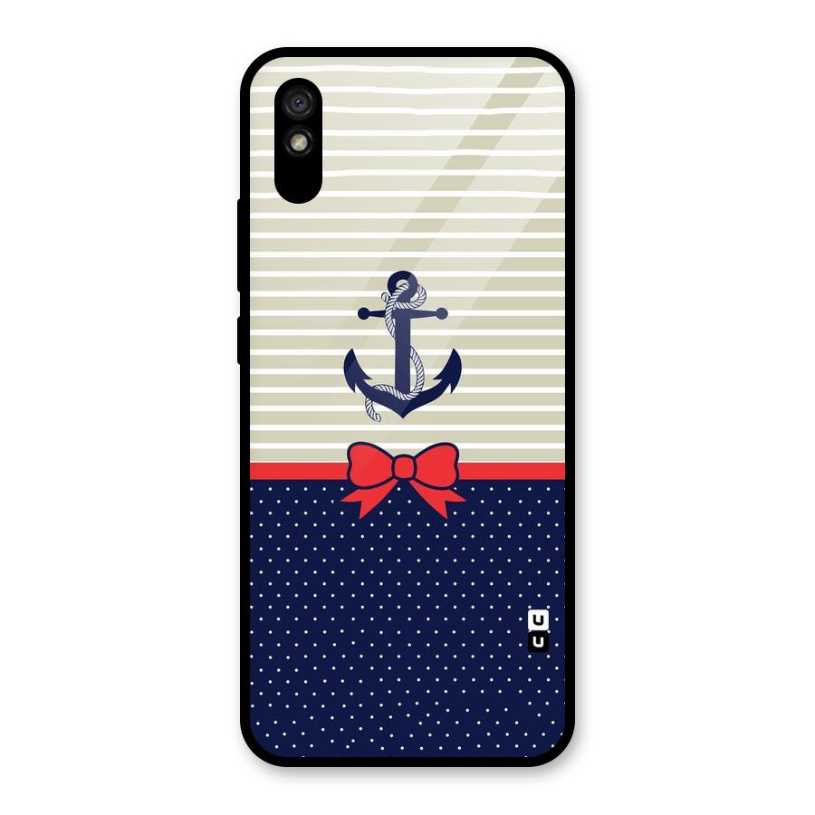Ribbon Anchor Glass Back Case for Redmi 9i