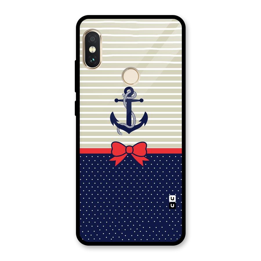 Ribbon Anchor Glass Back Case for Redmi Note 5 Pro