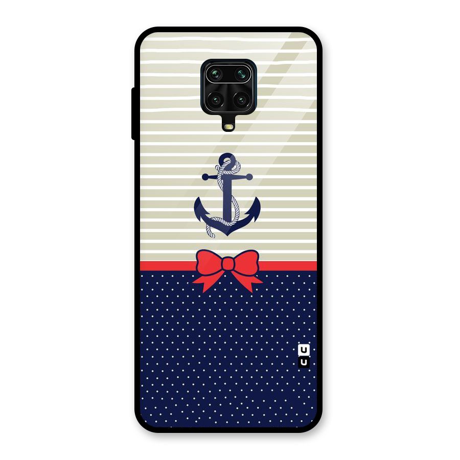 Ribbon Anchor Glass Back Case for Redmi Note 9 Pro