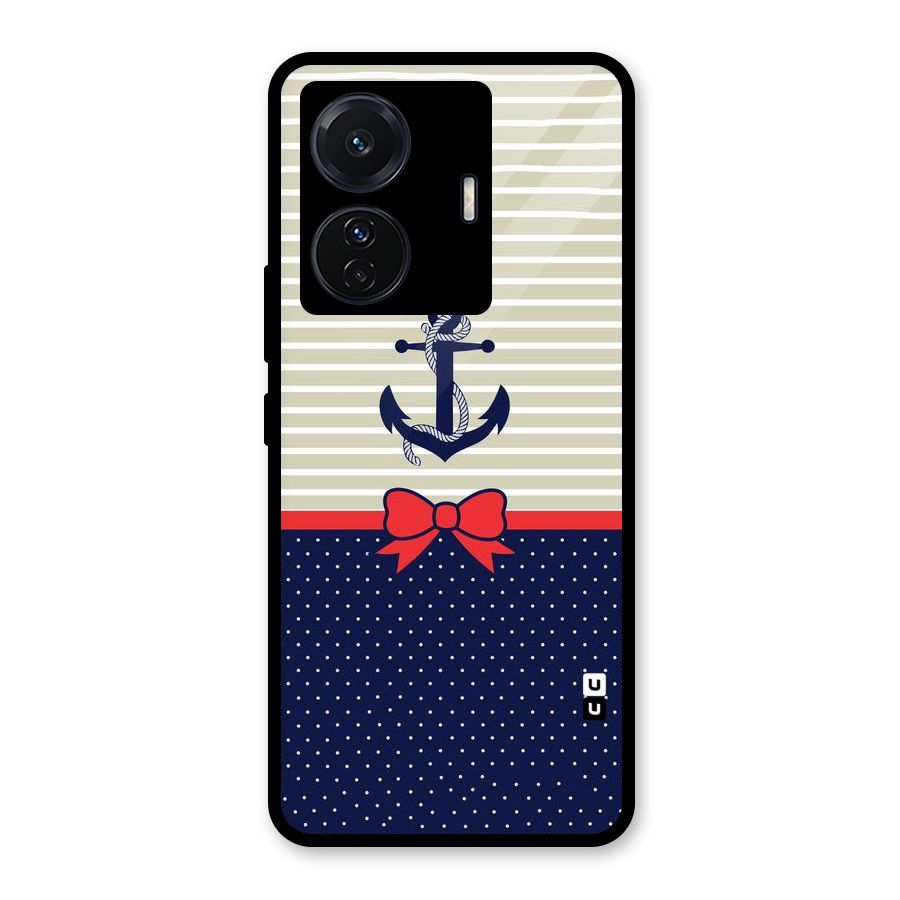 Ribbon Anchor Glass Back Case for Vivo T1 Pro