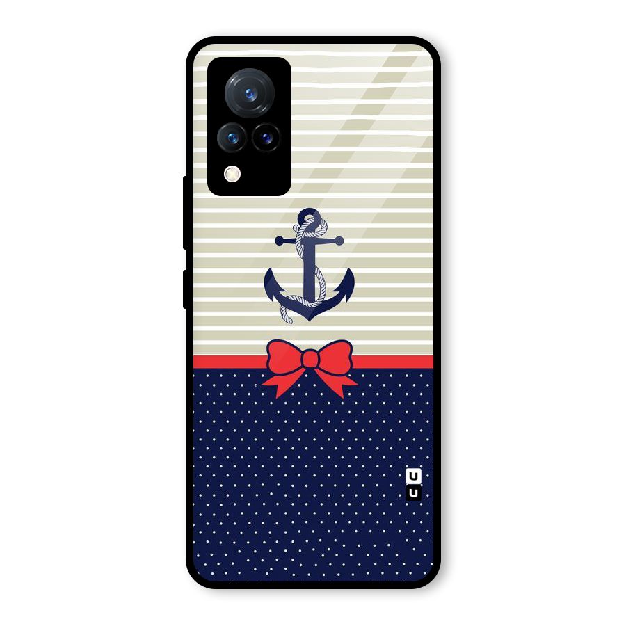 Ribbon Anchor Glass Back Case for Vivo V21 5G