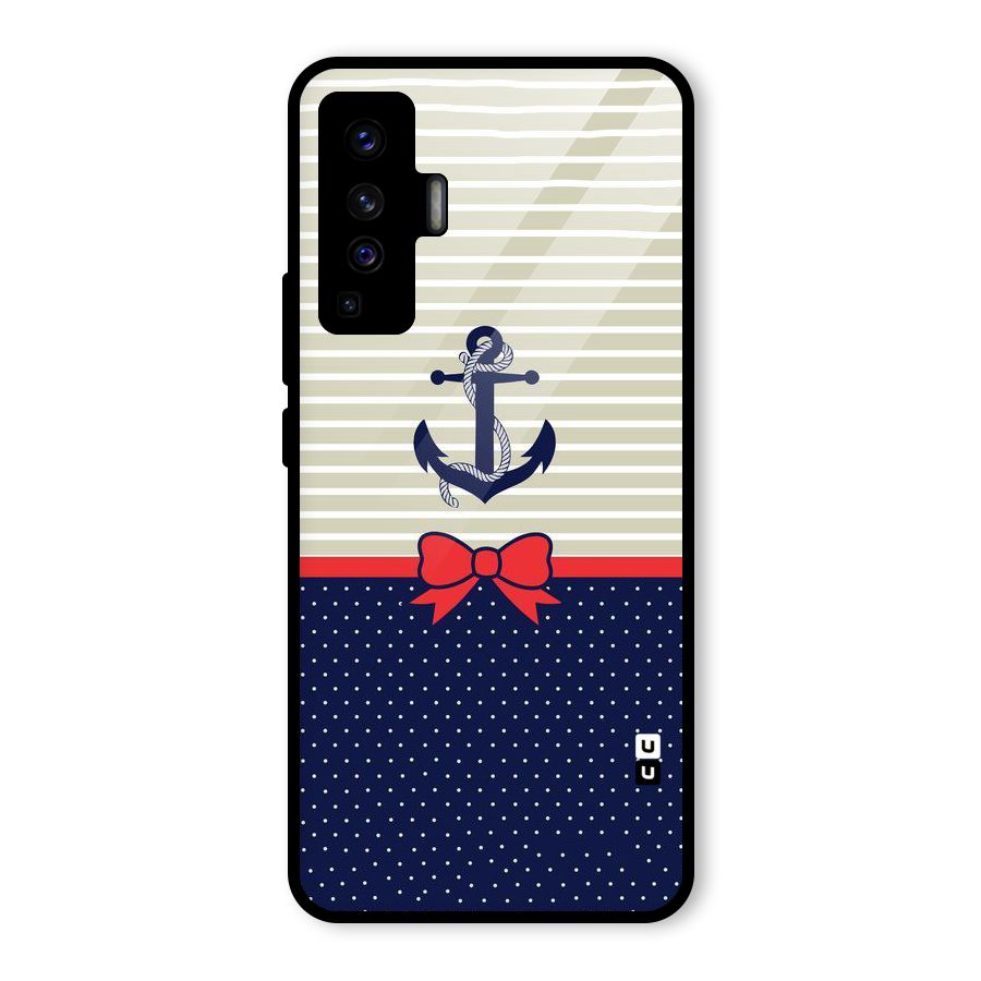 Ribbon Anchor Glass Back Case for Vivo X50