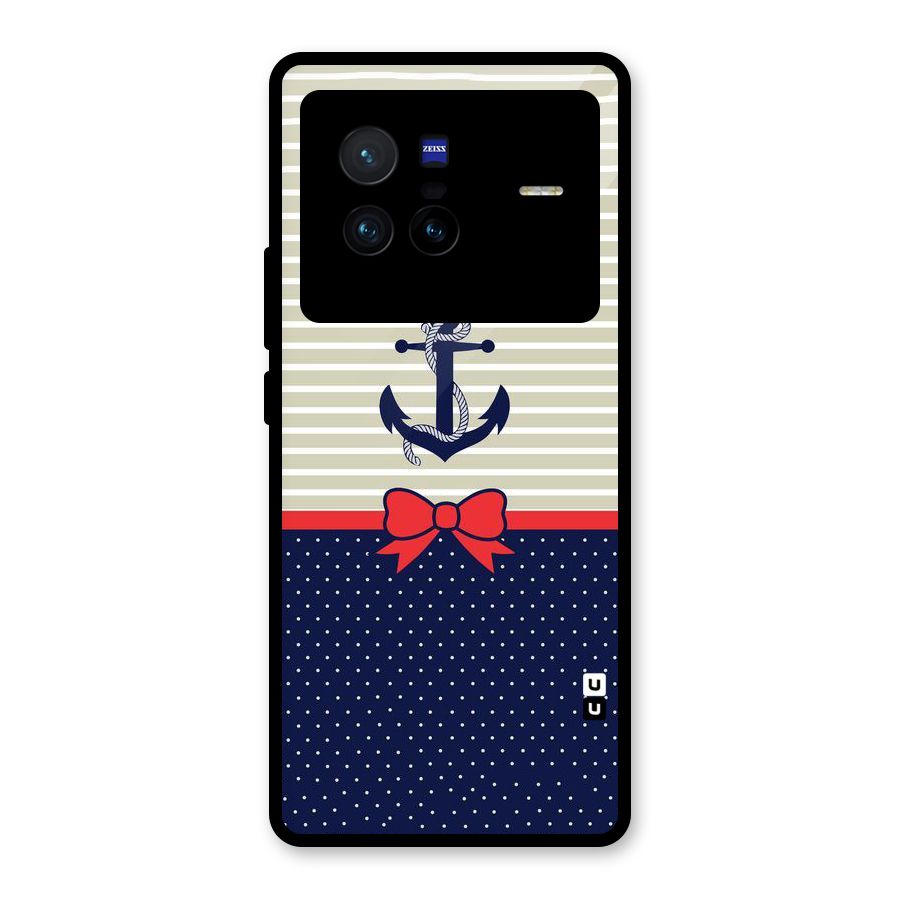 Ribbon Anchor Glass Back Case for Vivo X80
