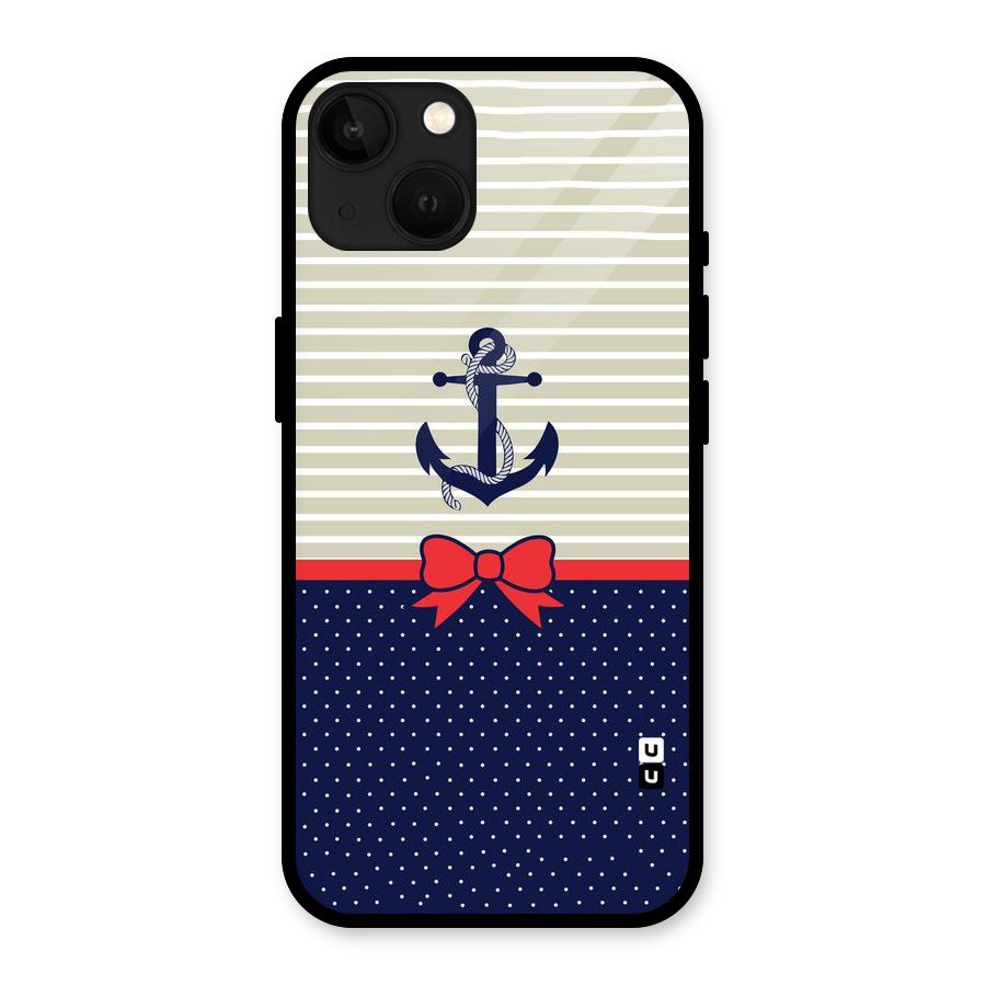 Ribbon Anchor Glass Back Case for iPhone 13