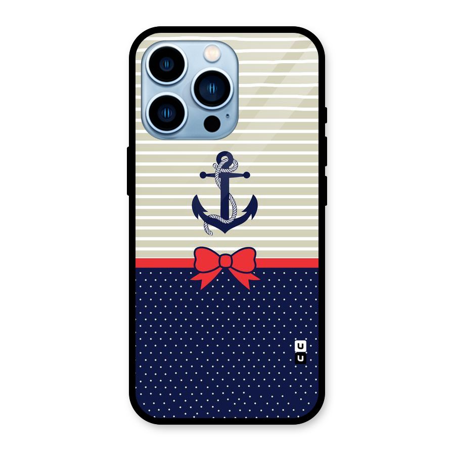 Ribbon Anchor Glass Back Case for iPhone 13 Pro