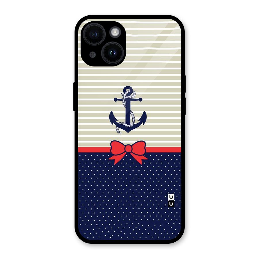 Ribbon Anchor Glass Back Case for iPhone 14