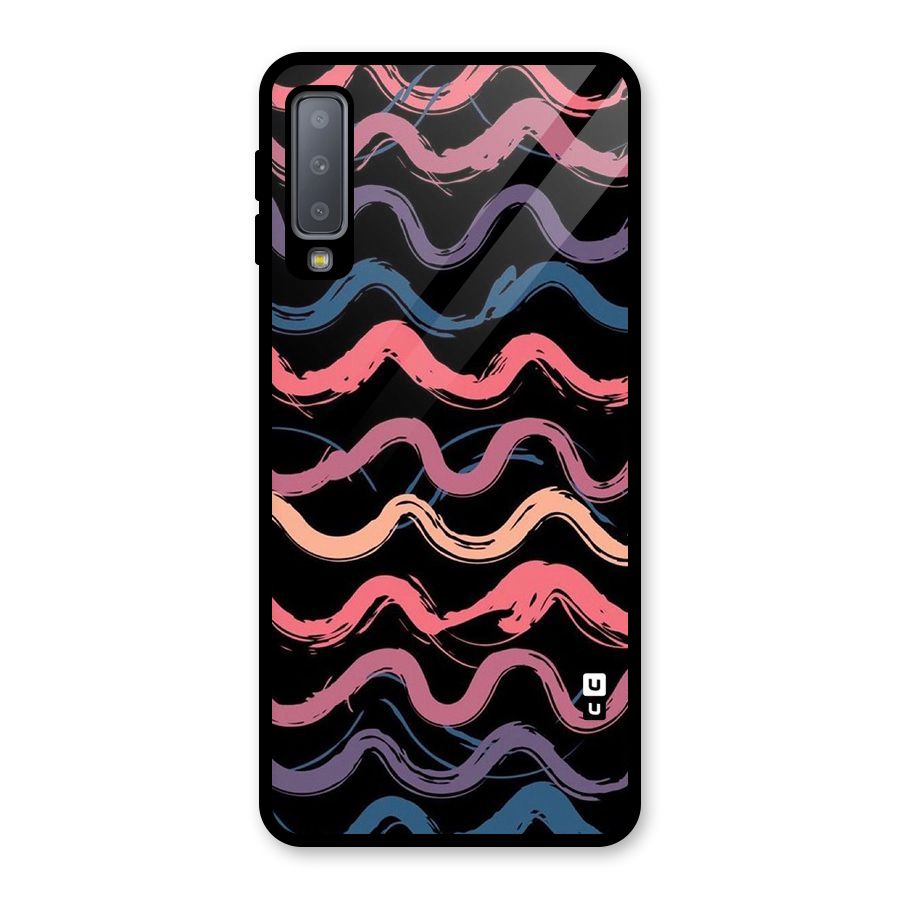 Ribbon Art Glass Back Case for Galaxy A7 (2018)