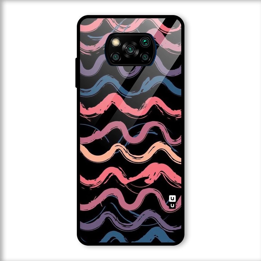 Ribbon Art Glass Back Case for Poco X3