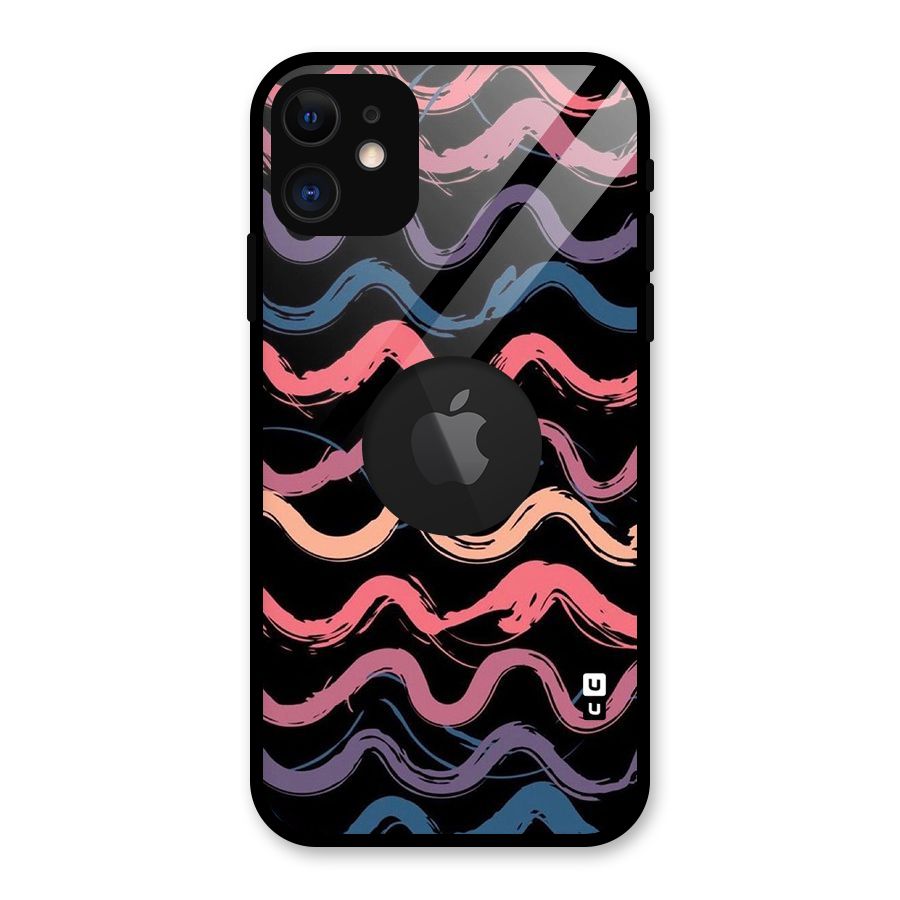Ribbon Art Glass Back Case for iPhone 11 Logo Cut