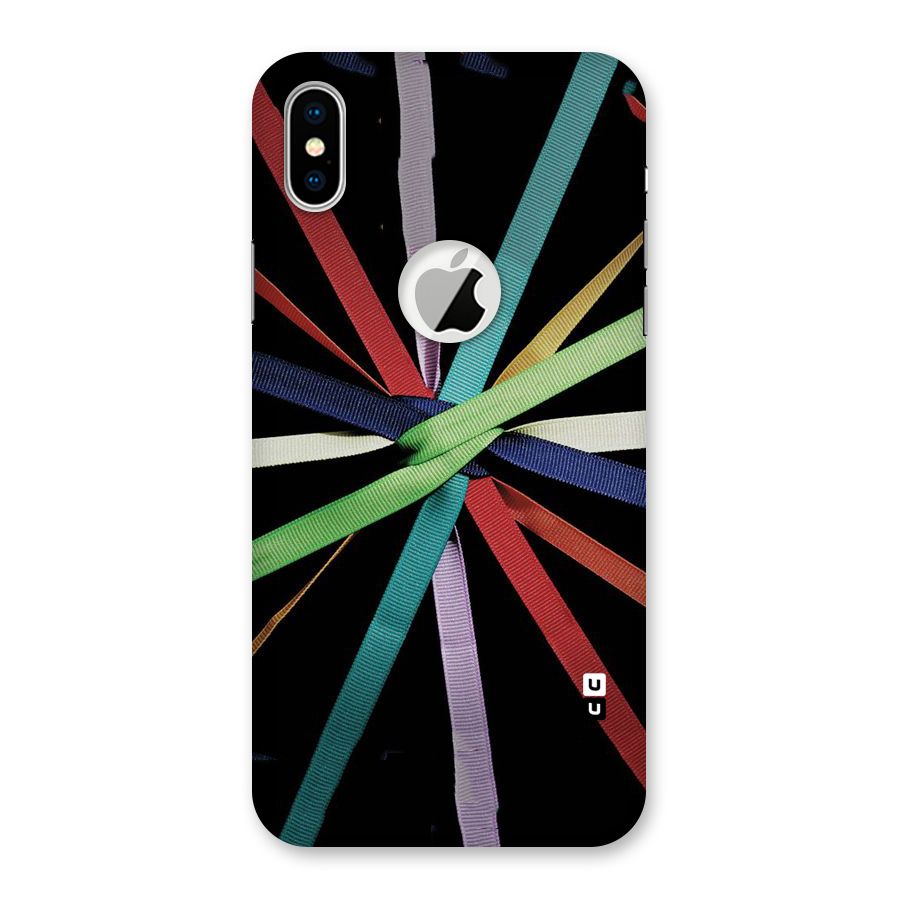 Ribbon Design Back Case for iPhone X Logo Cut