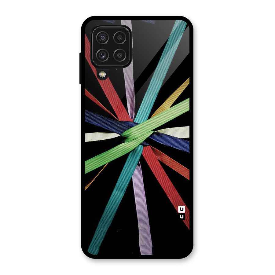 Ribbon Design Glass Back Case for Galaxy A22 4G