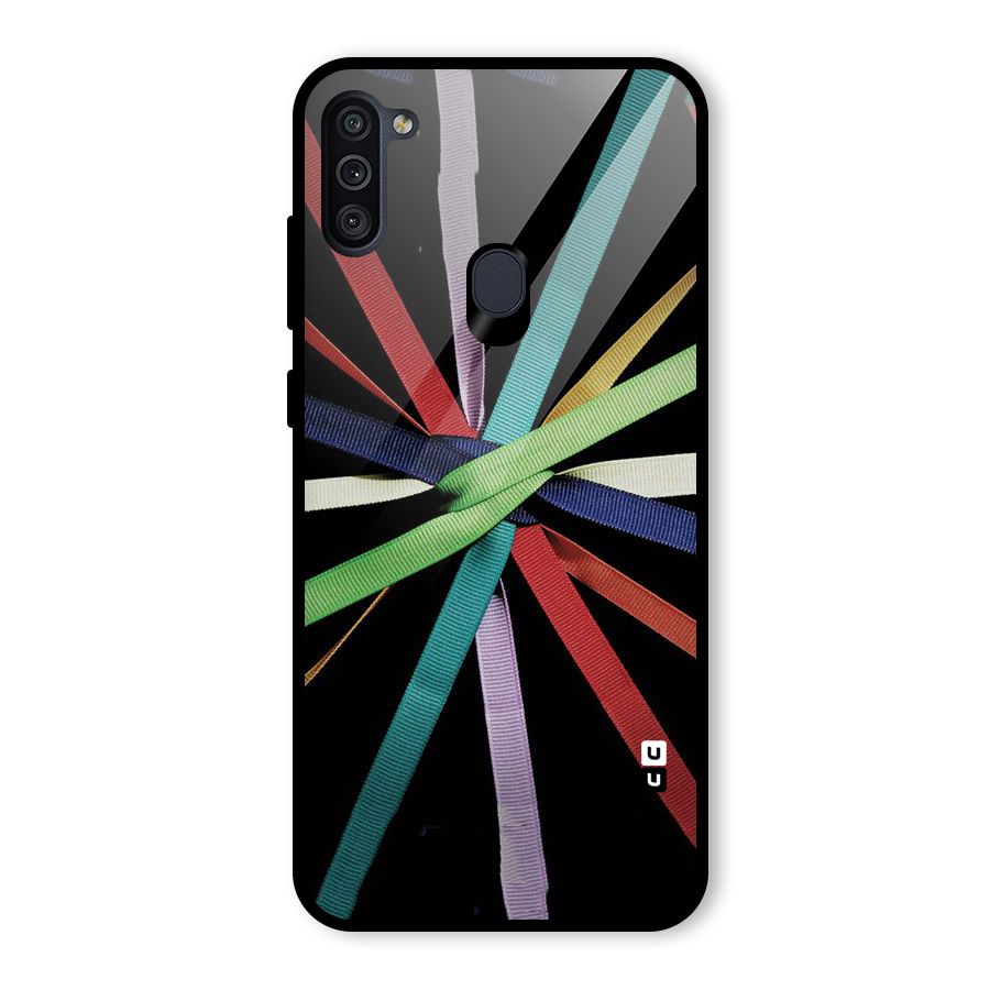 Ribbon Design Glass Back Case for Galaxy M11